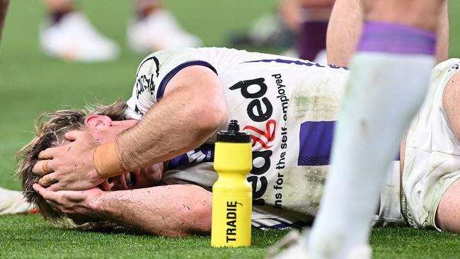 Papenhuyzen was in serious pain following the incident. Picture: Getty Images