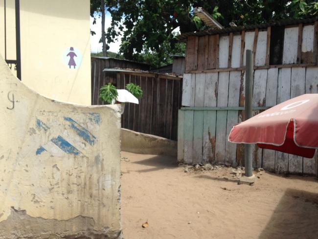 The Tofo Beach toilet block where Australian Elly Warren was found dead. The 20 year-old was found by a fisherman, facedown in the sand. Picture: Supplied