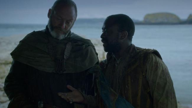 Ser Davos and Salladhor Saan discuss Cersei.