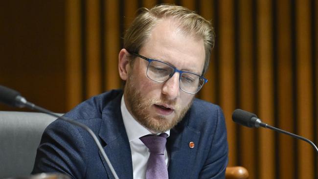 Senator James Paterson says Mr Burke should “come clean” about what’s happening in his department. Picture: Martin Ollman