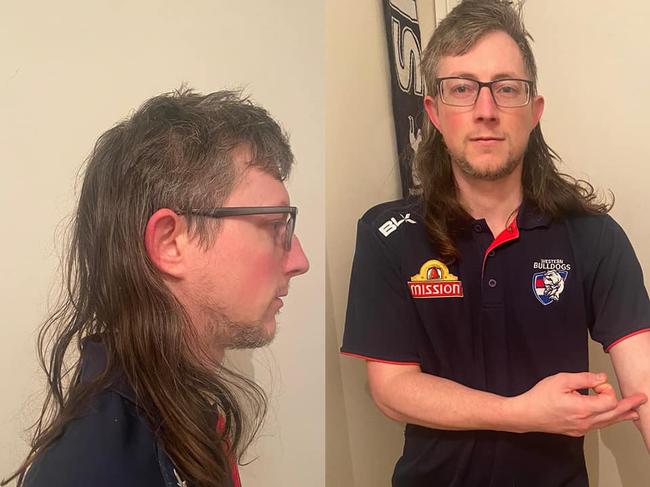 Chris Patmore’s been working on his mullet for so long it’s jard to see where it ends. Photo: supplied