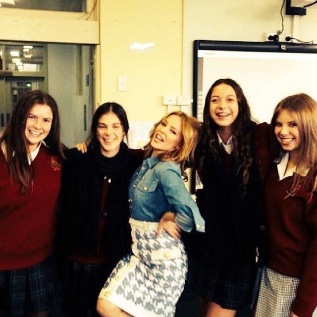 Kylie Minogue took some time out to visit her old high school in Melbourne. "Thanks beautiful ladies from Camberwell High School!! Such fun to visit!" Picture: Instagram