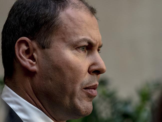 Energy Minister Josh Frydenberg is seen during a press conference prior to the start of the COAG energy council meeting, at the Sofitel in Melbourne, Friday, April 20, 2018. (AAP Image/Luis Ascui) NO ARCHIVING