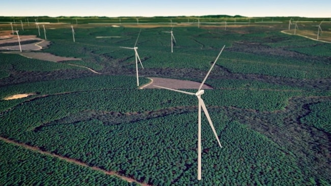 Plans to build a $2bn wind farm at Tuan have stalled, with the company behind the renewable energy hub saying construction of the farm, originally to start in 2021, will not happen any time soon.