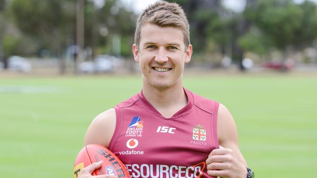 Jack Trengove after signing with Prince Alfred Old Collegians in the Adelaide Footy League this year. Picture: Brenton Edwards