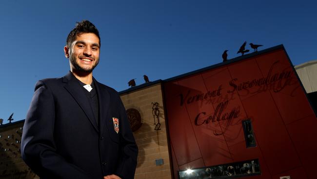 Maths whiz Preet Patel was Vermont Secondary dux. Picture: Hamish Blair