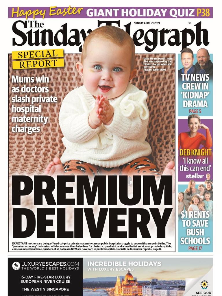 Sunday Telegraph front page for April 21