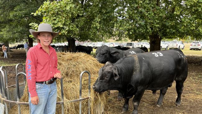 Henry Brewer, Brewer Beef, Tallangatta Valley, with lot 33, a Sim-Angus bull which made $9500.