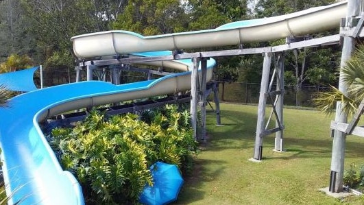 A local resident could soon own this giant blue water slide.