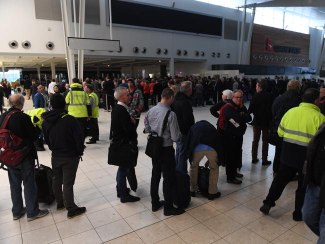 The power cuts have hit Adelaide Airport, leaving travellers stranded. Pic: Tricia Watkinson