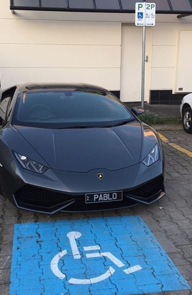 The car, photographed in a disabled parking space. Photo: @mmissjoness/ShitAdelaide/Instagram