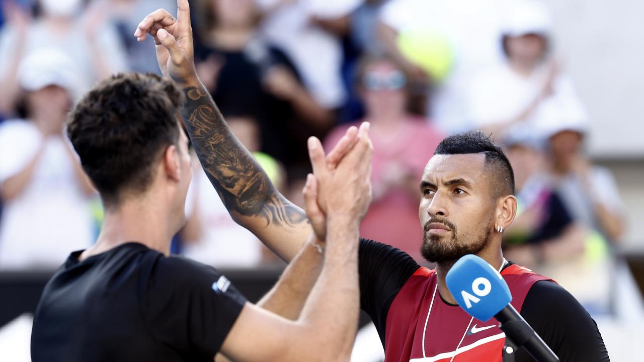 The duo are soaking up the atmosphere, which they say will be tough to match in other tournaments. Picture: Darrian Traynor/Getty Images