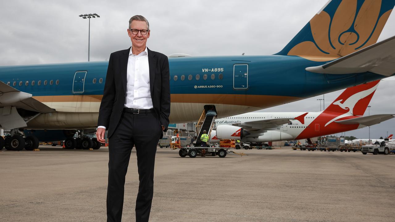 Sydney Airport CEO Geoff Culbert has warned high airfares and limited capacity are putting the clamps on the regrowth of domestic tourism. Picture: Justin Lloyd.