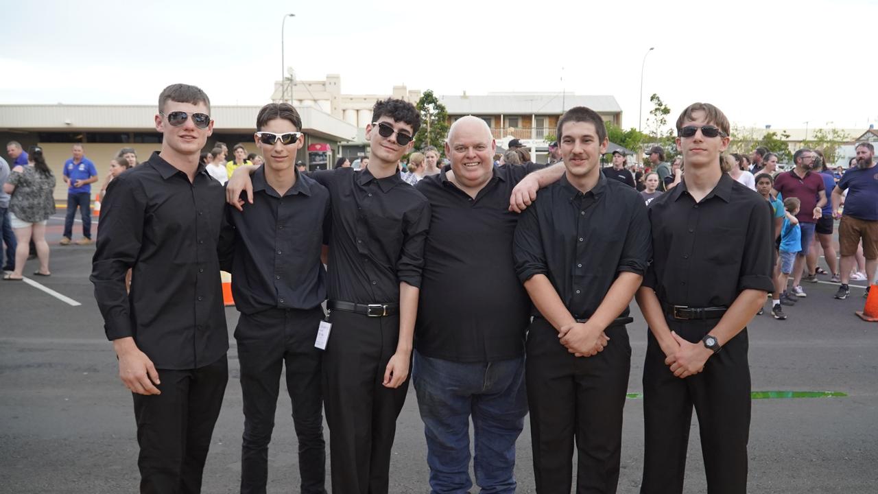 The boys in charge of keeping things in order at the 2023 Kingaroy State High School formal.