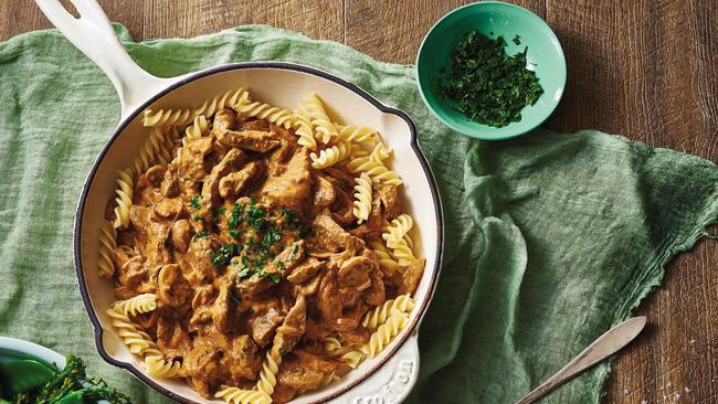 Meat, mushrooms, cream and pasta: stroganoff is born anew.