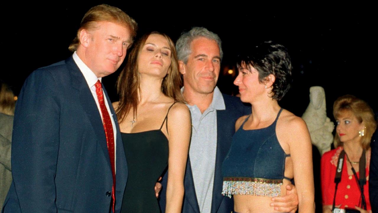 Donald Trump and wife Melania with financier Jeffrey Epstein and British socialite Ghislaine Maxwell at the Mar-a-Lago club, Palm Beach, Florida, February 12, 2000. Picture: Davidoff Studios/Getty Images.