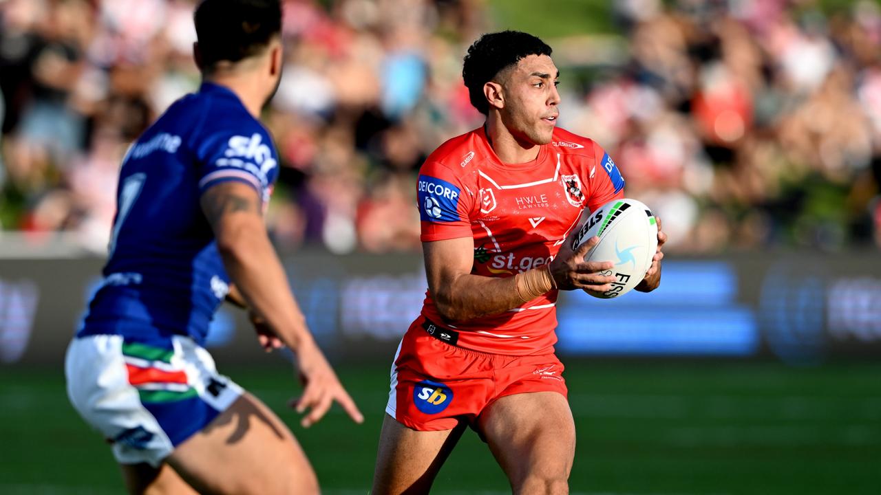 Nrl 2022 St George Illawarra Dragons Defeat New Zealand Warriors Mikaele Ravalawa Scores Hat 