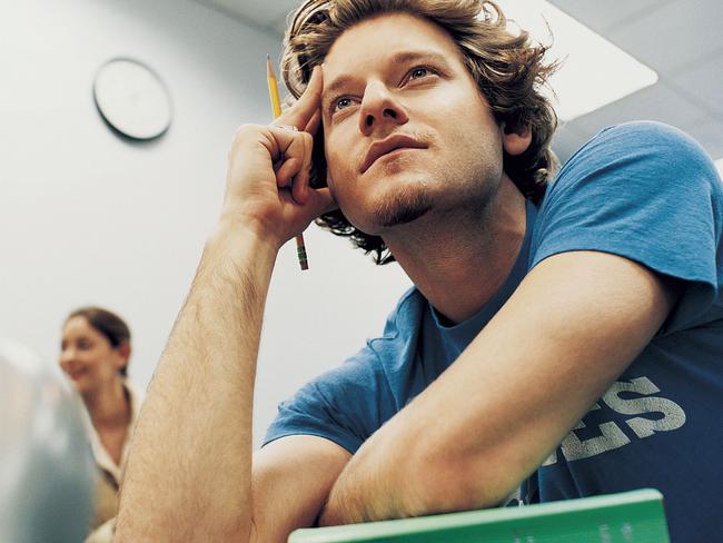 University student listens to a lecture.