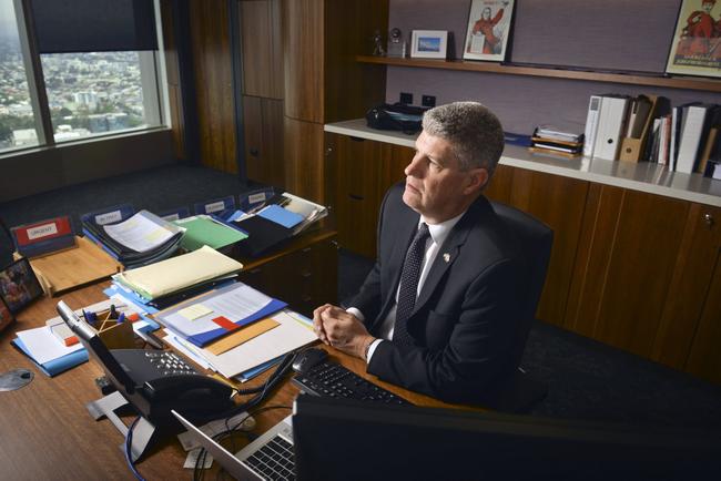 GONE: Stirling Hinchliffe reflects on the dismissal of the Ipswich City Council in his Brisbane office. Picture: Cordell Richardson