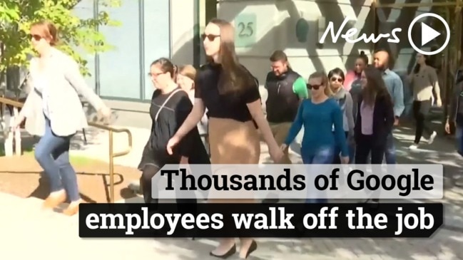 Thousands of Google employees worldwide walk off the job.