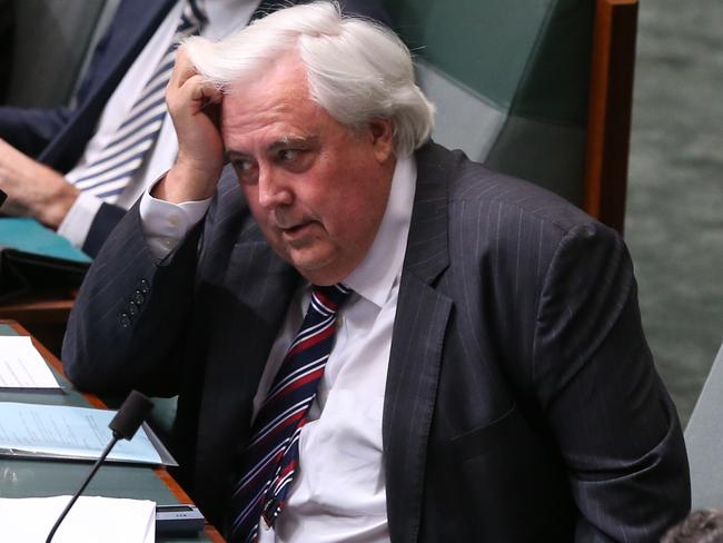 Controversila MP .... Clive Palmer in Question Time in the House of Representatives Chamber in Parliament House in Canberra. Picture: Kym Smith