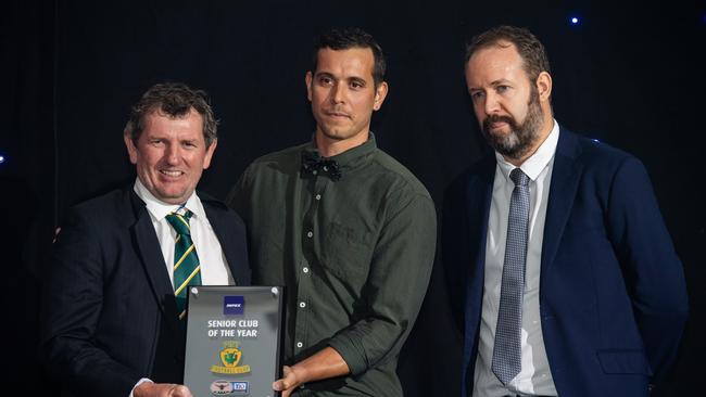 Spencer Harvey at the 2023-24 NTFL Nichols awards night. Picture: Pema Tamang Pakhrin