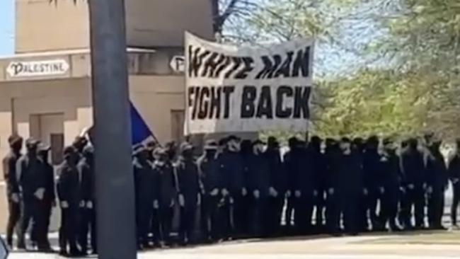 White supremacists rally in the country NSW town of Corowa. Picture: Supplied