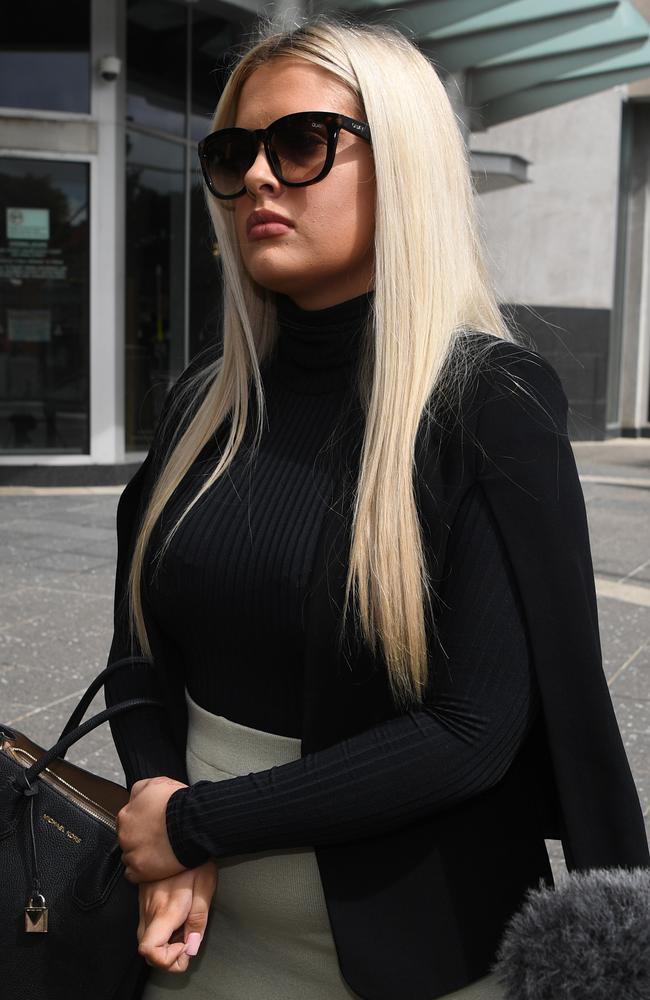 McKenzie Lorraine Robinson leaves the Magistrates Court in Brisbane. Picture: Dan Peled/NewsWire