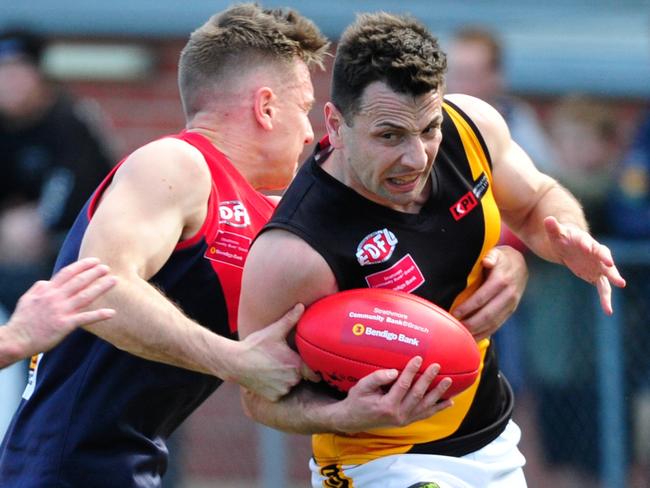 Westmeadows star Robbie Castello in action in the EDFL. Picture: Jamie Morey