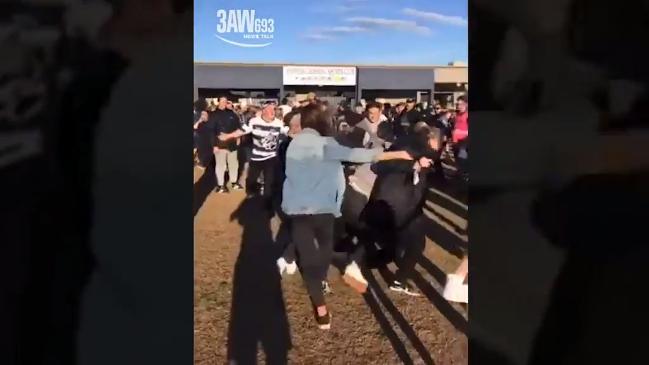 Footage taken in the aftermath of a footy brawl