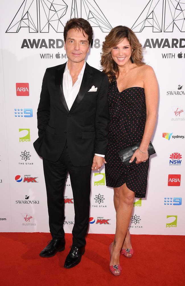 Marx and wife Daisy Fuentes arrive at the 2018 ARIA Awards in Sydney. Picture: AAP.