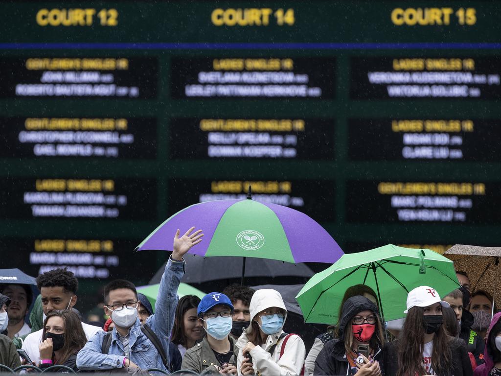 Electronic boards are used all around the Championships’ grounds. Picture: AELTC/David Gray-Pool/Getty Images