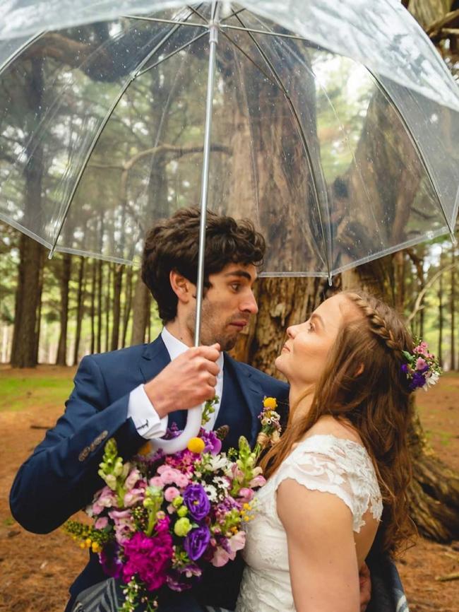 The couple married in the Kuitpo forest on August 11, 2018. Picture: Supplied by family