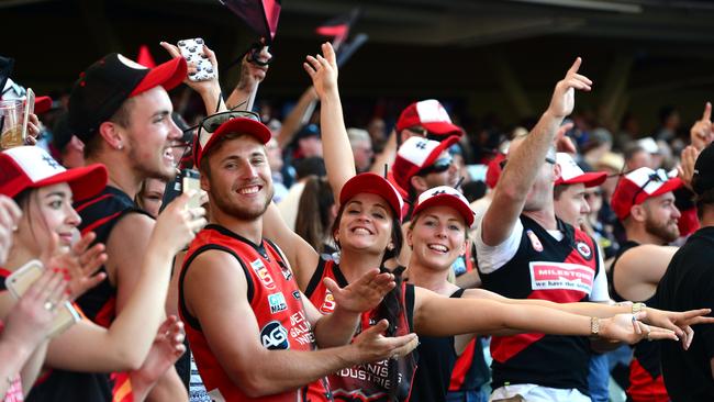 West Adelaide fans cheer their team’s 2015 Grand Final win at Adelaide Oval. Picture: Tom Huntley