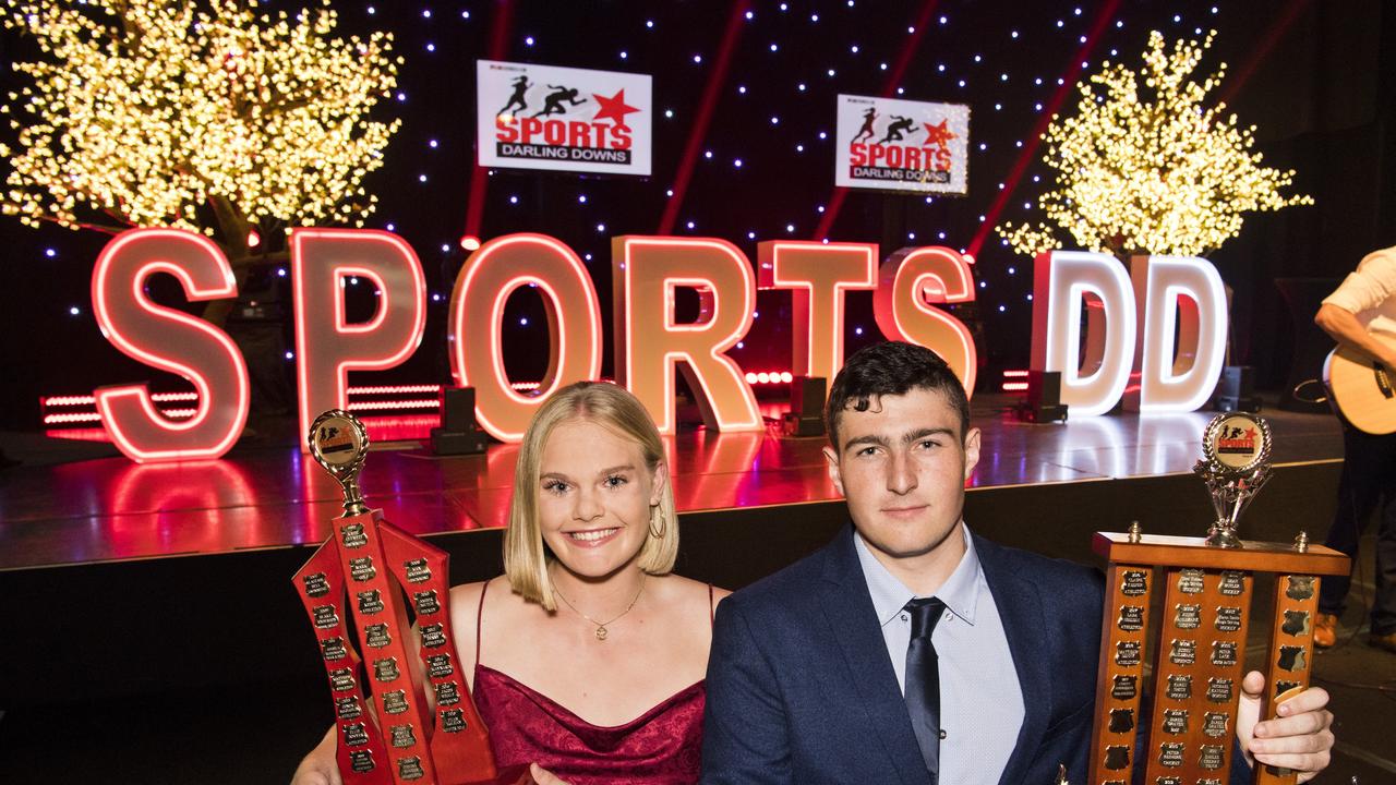 Senior Sports Stars Tatum Stewart and Corey Anderson. Sports Darling Downs Sports Stars of the Year dinner. Saturday, 8th Feb, 2020.