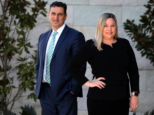 Clyde &amp; Co Australia managing partner Michael Tooma and newly appointed partner Kiri Jervis. Picture: Jane Dempster