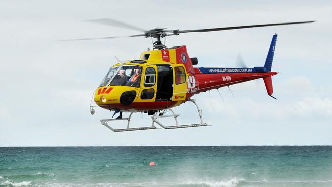 Emergency services searching for a man in coastal waters at Mary Ellis Beach on Friday afternoon. Pic: Tricia Watkinson.