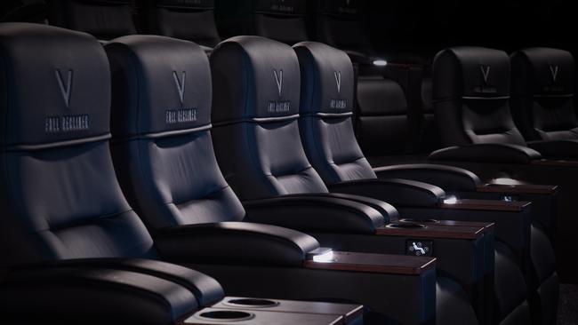 New seats such as these have been part of a $2m revamp of the Earlville Event Cinemas complex. Picture: Event Cinemas