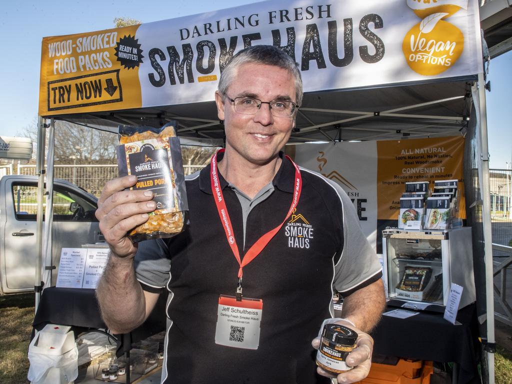 Jeff Schultheiss from Darling Fresh Smoke Haus at the Queensland Outdoor Adventure Expo, Toowoomba Showgrounds. Friday, July 29, 2022. Picture: Nev Madsen.