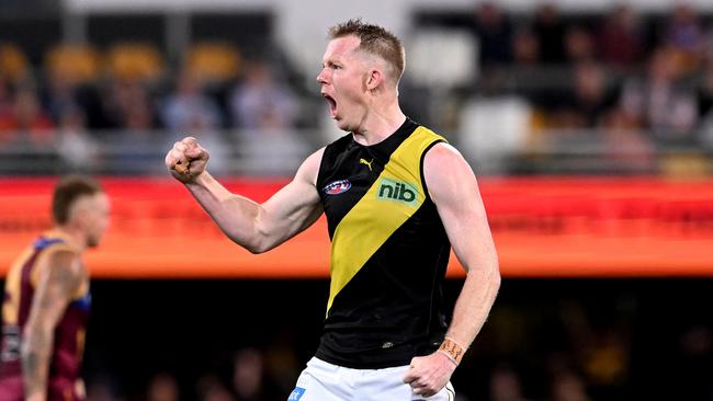 Jack Riewoldt is set to play on in 2023 on a reduced contract. Picture: Bradley Kanaris/Getty Images