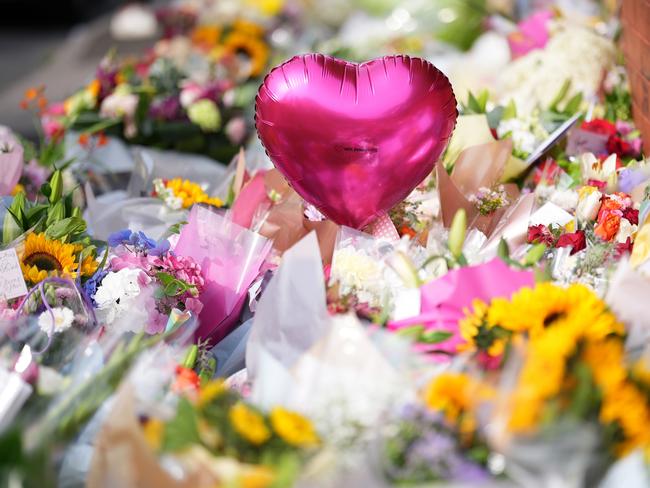 Tributes left by well wishers to the child victims. Picture: Getty Images