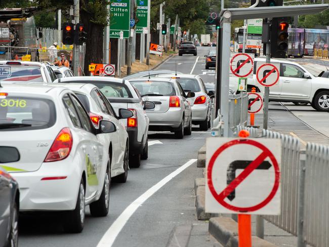 Motorists are slow getting used to the new P-turns on Punt Rd and Swan St. Picture: Jason Edwards