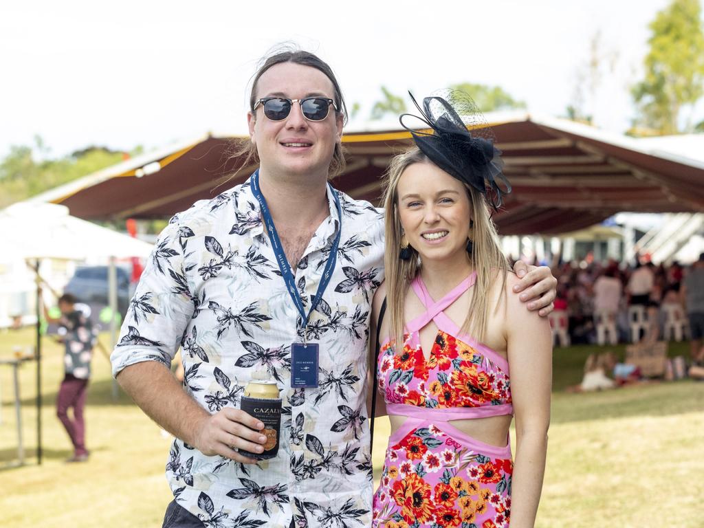 Locals, brother and sister, Connor and Brianna Schiller enjoying themselves at the Ladies Day 2022 races. Picture: Floss Adams.