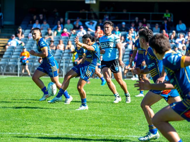 Lorenzo Talataina kicking though to the try line. Picture Thomas Lisson