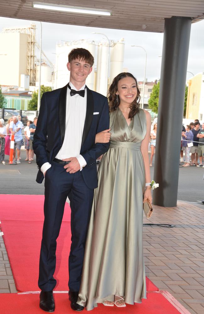 Toowoomba school formals. At the 2023 St Ursula's College formal is graduate Annalyse Seeto with her partner Matthew Maynard. Picture: Rhylea Millar