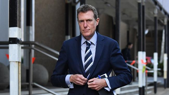 Minister for Industry, Science and Technology Christian Porter outside the Supreme Court in Sydney. Picture: Joel Carrett