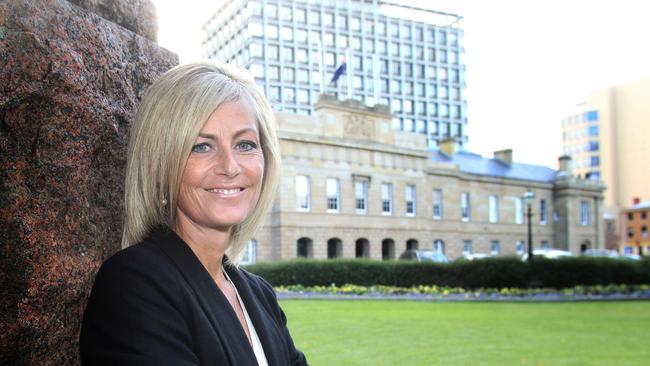 Elise Archer outside Parliament House, Hobart, in 2010.