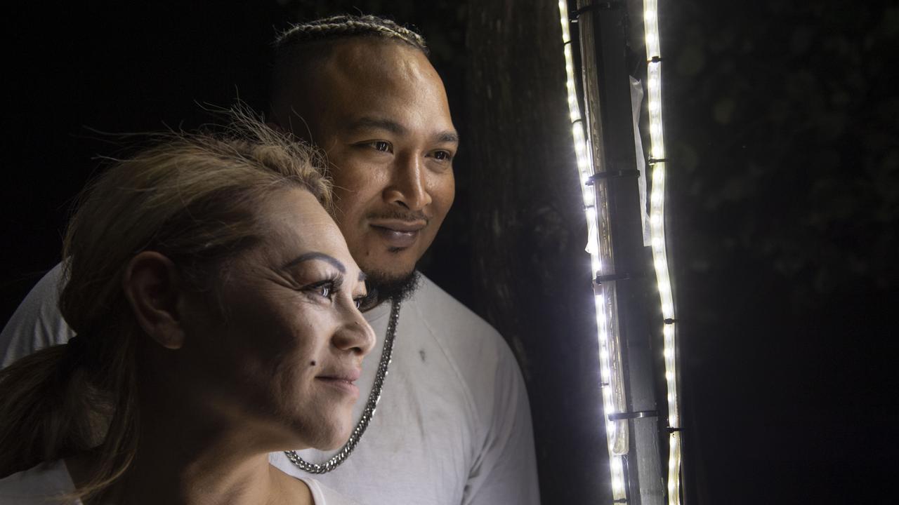 Terissa Sialeipata and Fomai Su'a. Opening of Toowoomba's Christmas Wonderland in Queens Park. Saturday, December 4, 2021. Picture: Nev Madsen.