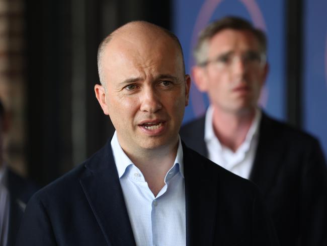 DAILY TELEGRAPH JANUARY 30, 2022NSW Premier Dominic Perrottet  and Treasurer Matt Kean (pictured) visit the Cannery in Rosebery to announce a financial support for small business affected by the latest covid surge. Picture: David Swift