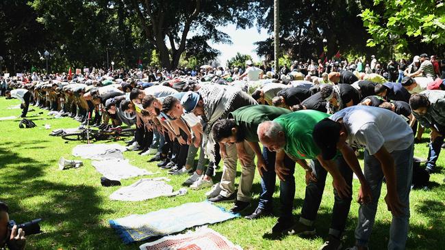 Palestine Action Group protest at Hyde Park Sydney. Picture: Jeremy Piper